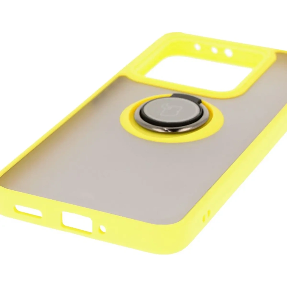 Wholesale Bizon Case Hybrid Ring Xiaomi 14T smoky with a yellow frame - BIZ6931 - {ean13} - Hurt