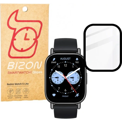 Szkło hybrydowe Bizon Glass Watch Edge Hybrid do Xiaomi Redmi Watch 5 Lite czarne