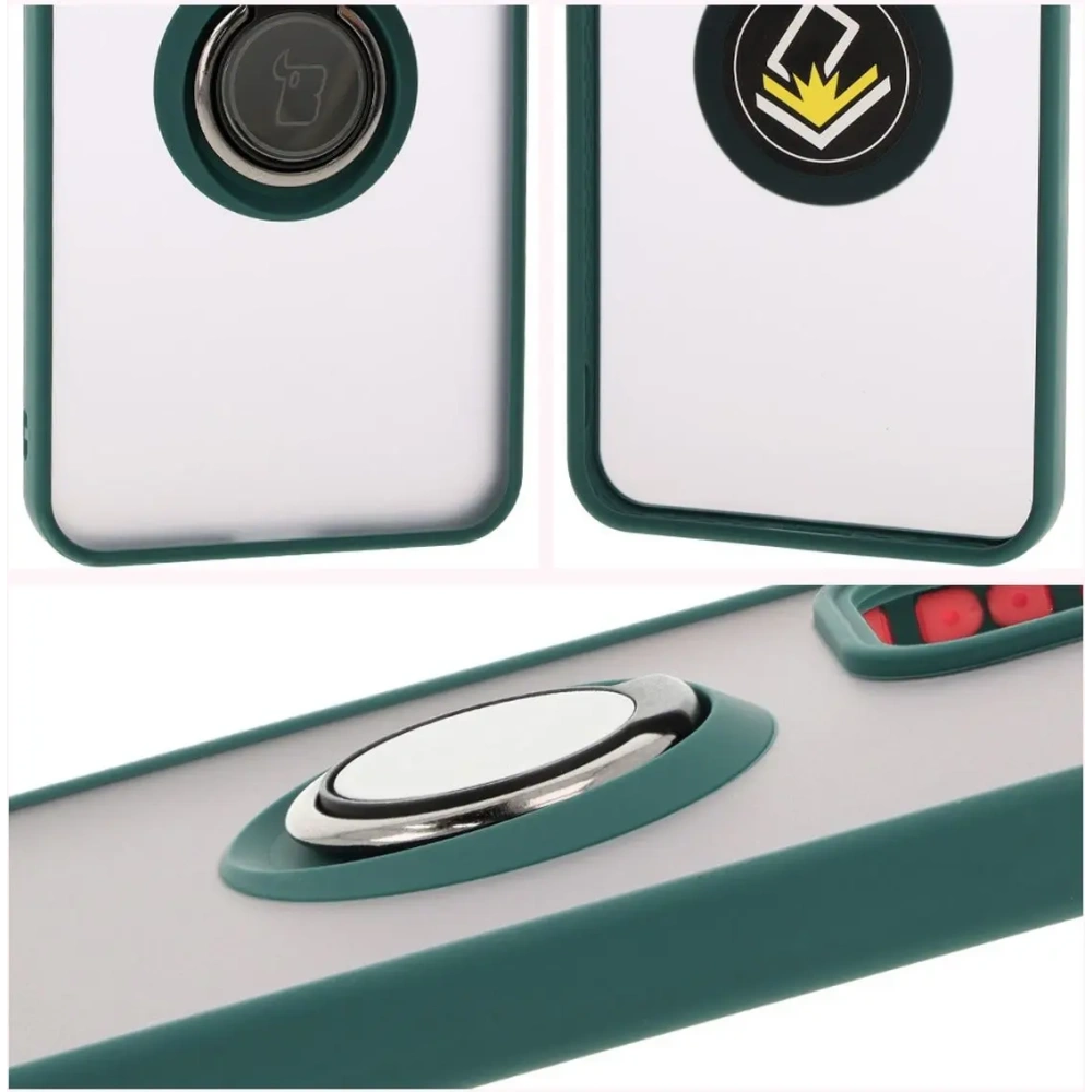 Hurtownia GSM - Bizon Case Hybrid Ring Oppo Reno 12 rauchig mit einem dunkelgrünen Rahmen - BIZ6935 - {ean13} - Hurt