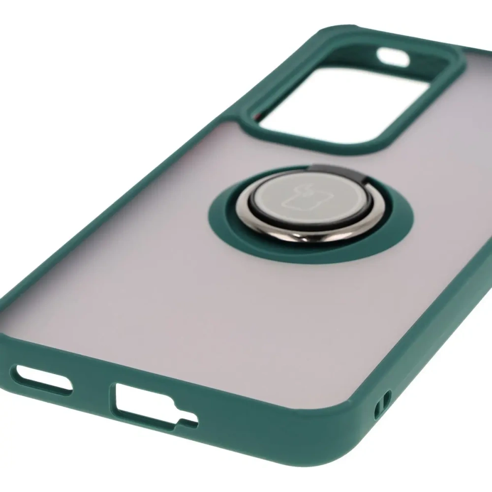 Hurtownia GSM - Bizon Case Hybrid Ring Oppo Reno 12 rauchig mit einem dunkelgrünen Rahmen - BIZ6935 - {ean13} - Hurt