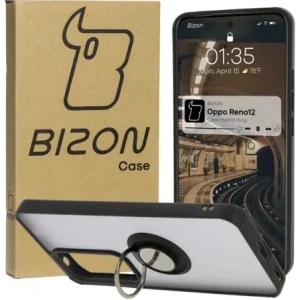 Hurtownia GSM - Bizon Case Hybrid Gyűrű Oppo Reno 12 füstös fekete kerettel - BIZ6936 - {ean13} - Hurt