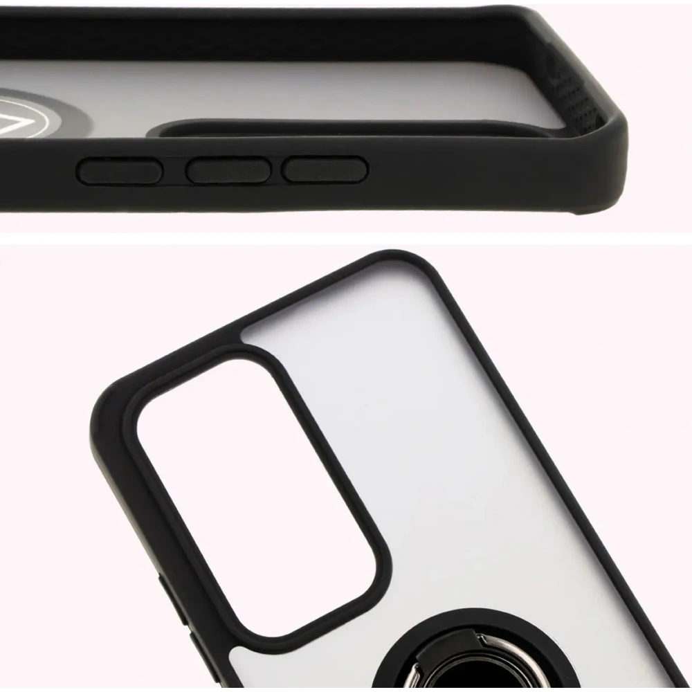 Hurtownia GSM - Etui s úchytem na prst Bizon Case Hybrid Ring pro Oppo Reno 12 kouřové s černým rámečkem - BIZ6936 - {ean13} - Hurt