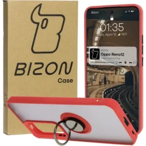 Hurtownia GSM - Bizon Case Hybrid Gyűrű Oppo Reno 12 füstös piros kerettel - BIZ6937 - {ean13} - Hurt