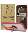 Bizon Case Hybrid Gyűrű Oppo Reno 12 füstös piros kerettel
