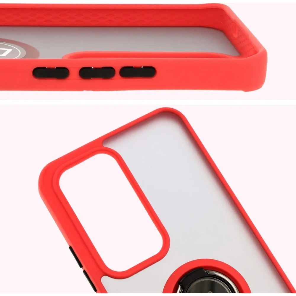 Hurtownia GSM - Bizon Case Hybrid Gyűrű Oppo Reno 12 füstös piros kerettel - BIZ6937 - {ean13} - Hurt