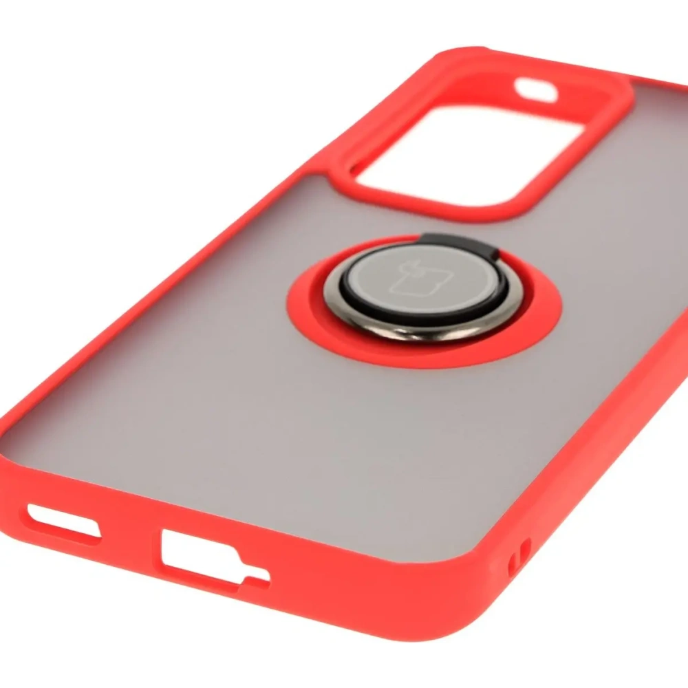 Hurtownia GSM - Bizon Case Hybrid Gyűrű Oppo Reno 12 füstös piros kerettel - BIZ6937 - {ean13} - Hurt