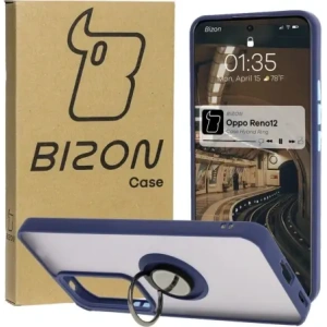 Hurtownia GSM - Bizon Case Hybrid Gyűrű Oppo Reno 12 füstös színben, tengerészkék kerettel. - BIZ6938 - {ean13} - Hurt