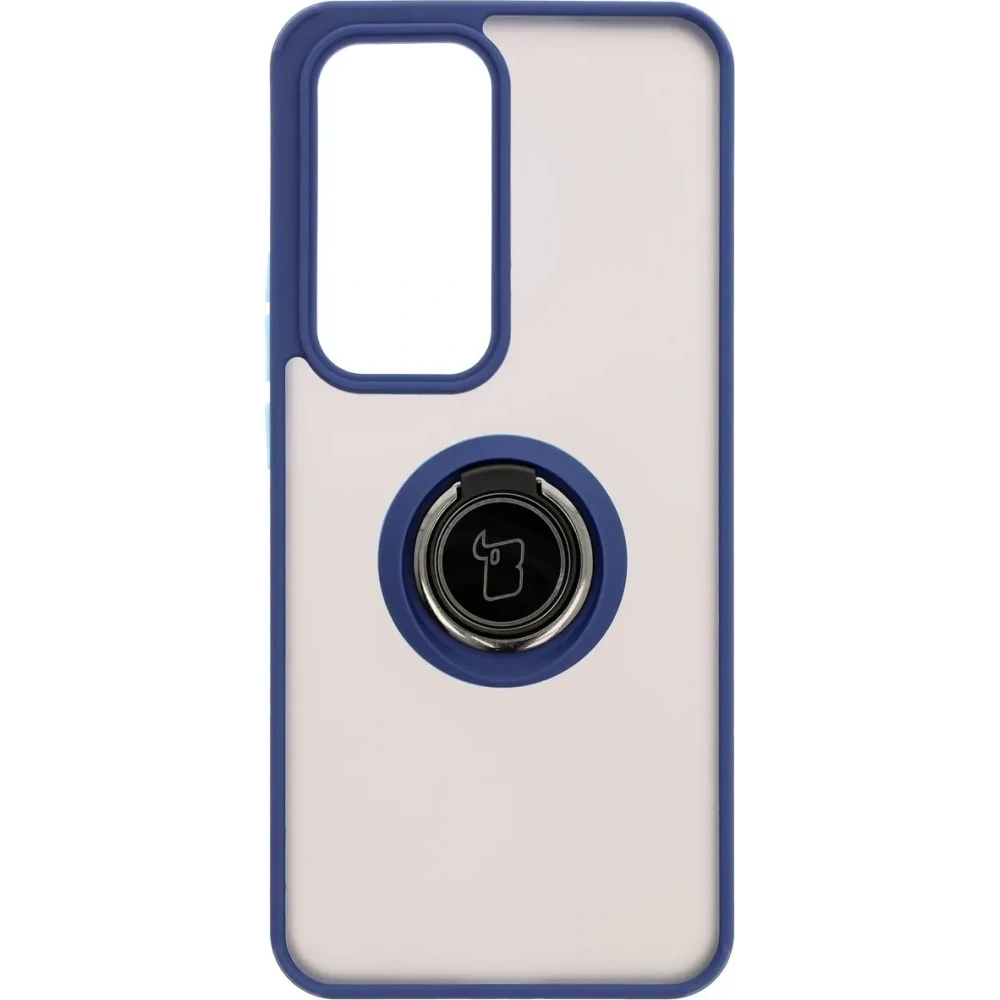Hurtownia GSM - Etui s úchytem na prst Bizon Case Hybrid Ring pro Oppo Reno 12 kouřové s modrým rámečkem - BIZ6938 - {ean13} - Hurt