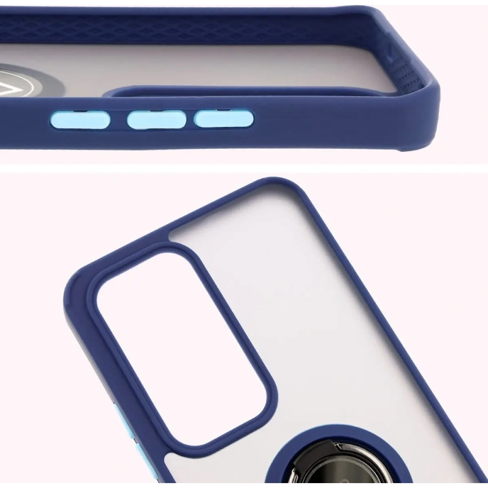 Hurtownia GSM - Bizon Case Hybrid Gyűrű Oppo Reno 12 füstös színben, tengerészkék kerettel. - BIZ6938 - {ean13} - Hurt