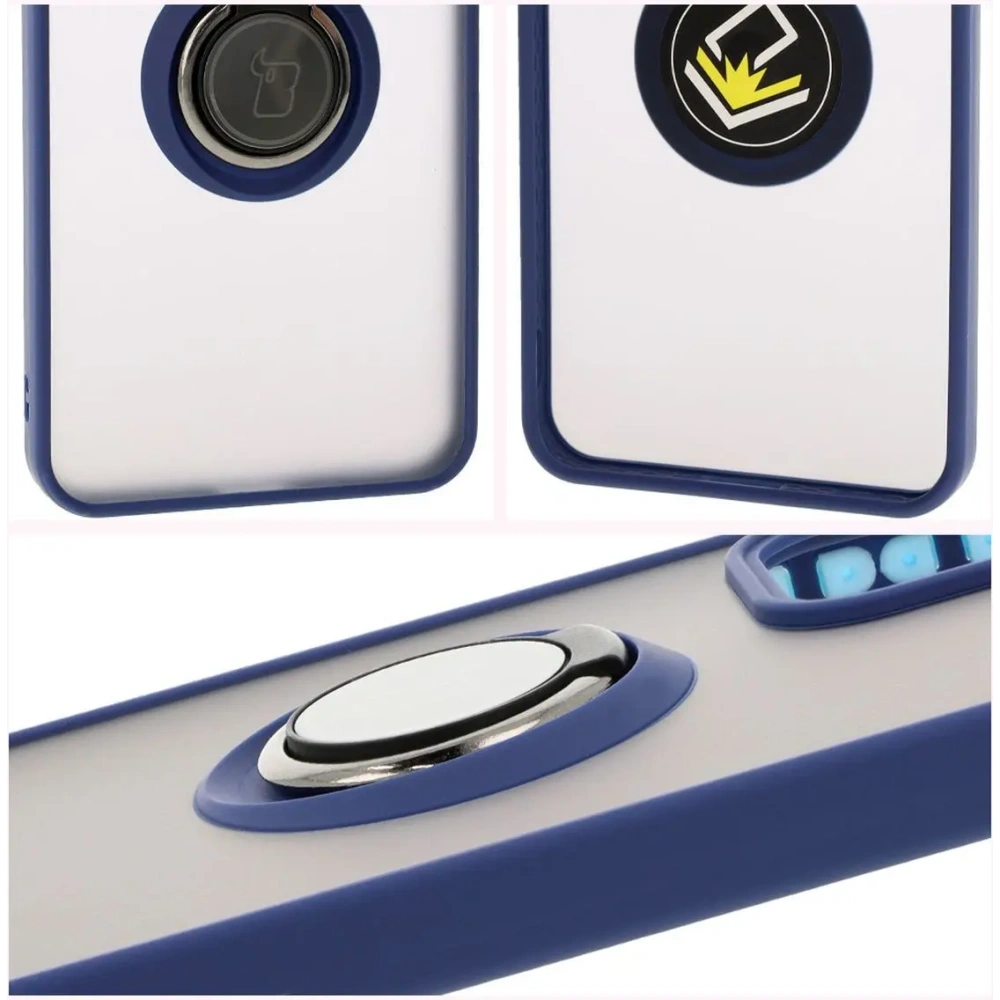 Wholesale Bizon Case Hybrid Ring Oppo Reno 12 smoky with a navy blue frame - BIZ6938 - {ean13} - Hurt