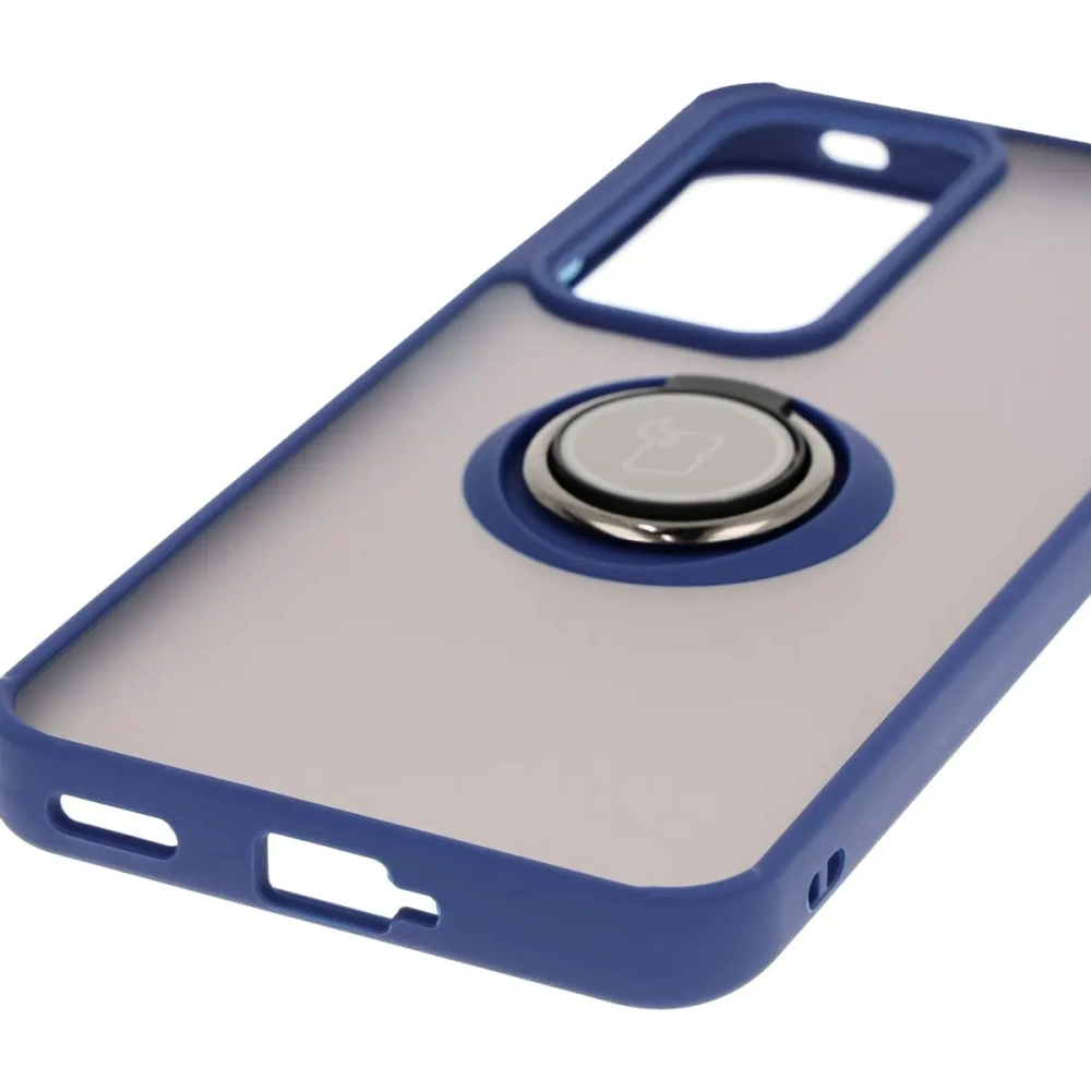 Hurtownia GSM - Bizon Case Hybrid Gyűrű Oppo Reno 12 füstös színben, tengerészkék kerettel. - BIZ6938 - {ean13} - Hurt