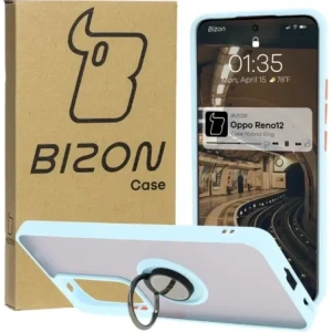 Hurtownia GSM - Bizon Case Hybrid Gyűrű Oppo Reno 12 füstös színben, világoskék kerettel - BIZ6939 - {ean13} - Hurt