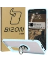 Bizon Case Hybrid Gyűrű Oppo Reno 12 füstös színben, világoskék kerettel