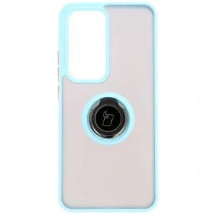 Hurtownia GSM - Bizon Case Hybrid Gyűrű Oppo Reno 12 füstös színben, világoskék kerettel - BIZ6939 - {ean13} - Hurt