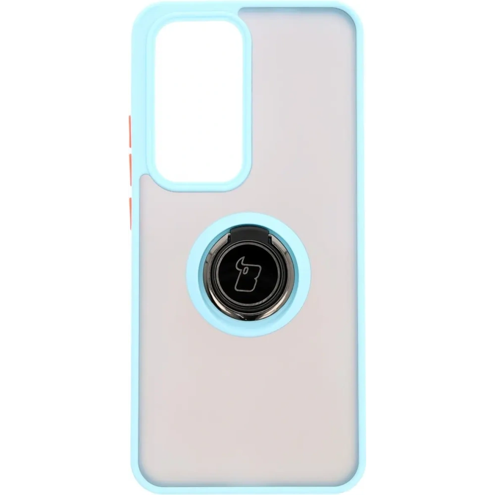 Hurtownia GSM - Bizon Case Hybrid Gyűrű Oppo Reno 12 füstös színben, világoskék kerettel - BIZ6939 - {ean13} - Hurt