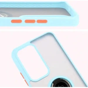 Hurtownia GSM - Bizon Case Hybrid Gyűrű Oppo Reno 12 füstös színben, világoskék kerettel - BIZ6939 - {ean13} - Hurt