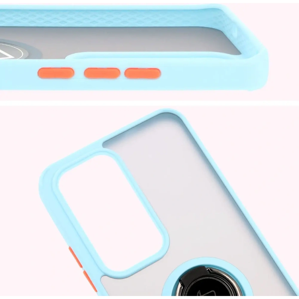 Hurtownia GSM - Bizon Case Hybrid Ring Oppo Reno 12 fumuriu cu un cadru bleu deschis. - BIZ6939 - {ean13} - Hurt