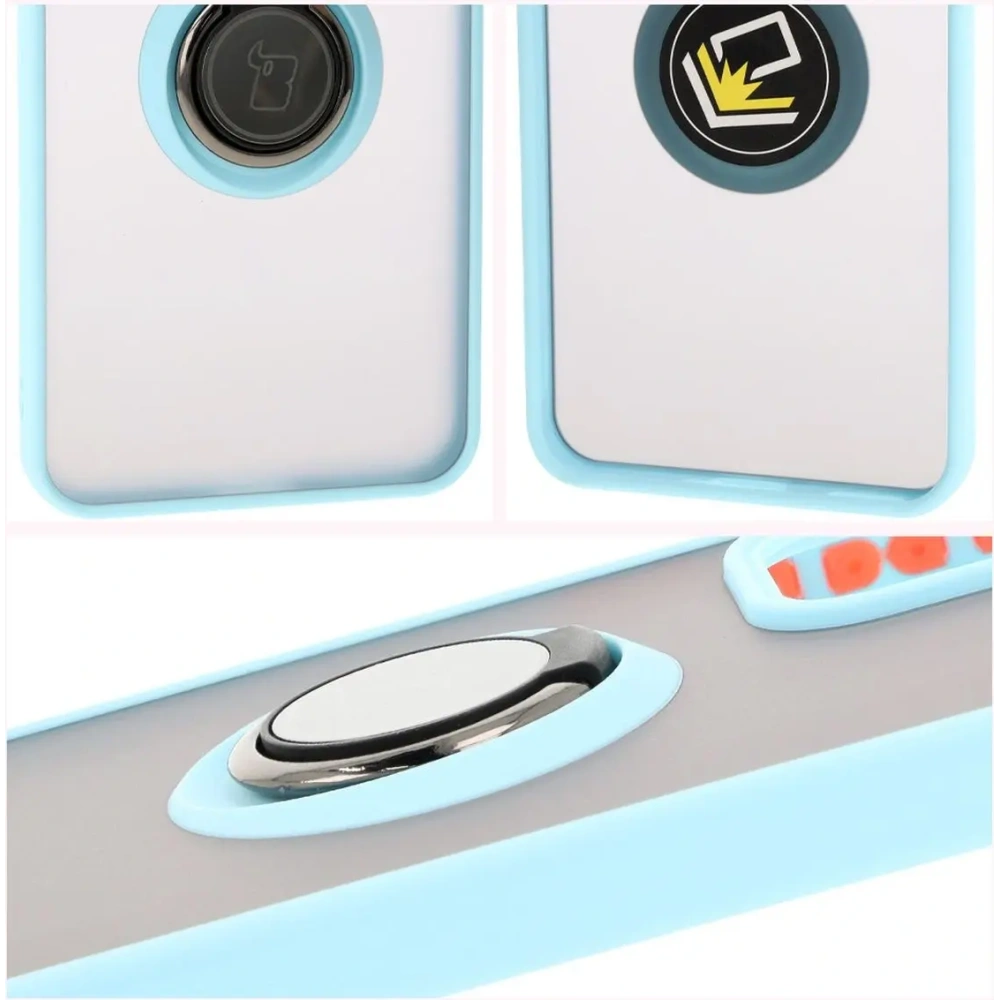 Hurtownia GSM - Bizon Case Hybrid Ring Oppo Reno 12 fumuriu cu un cadru bleu deschis. - BIZ6939 - {ean13} - Hurt
