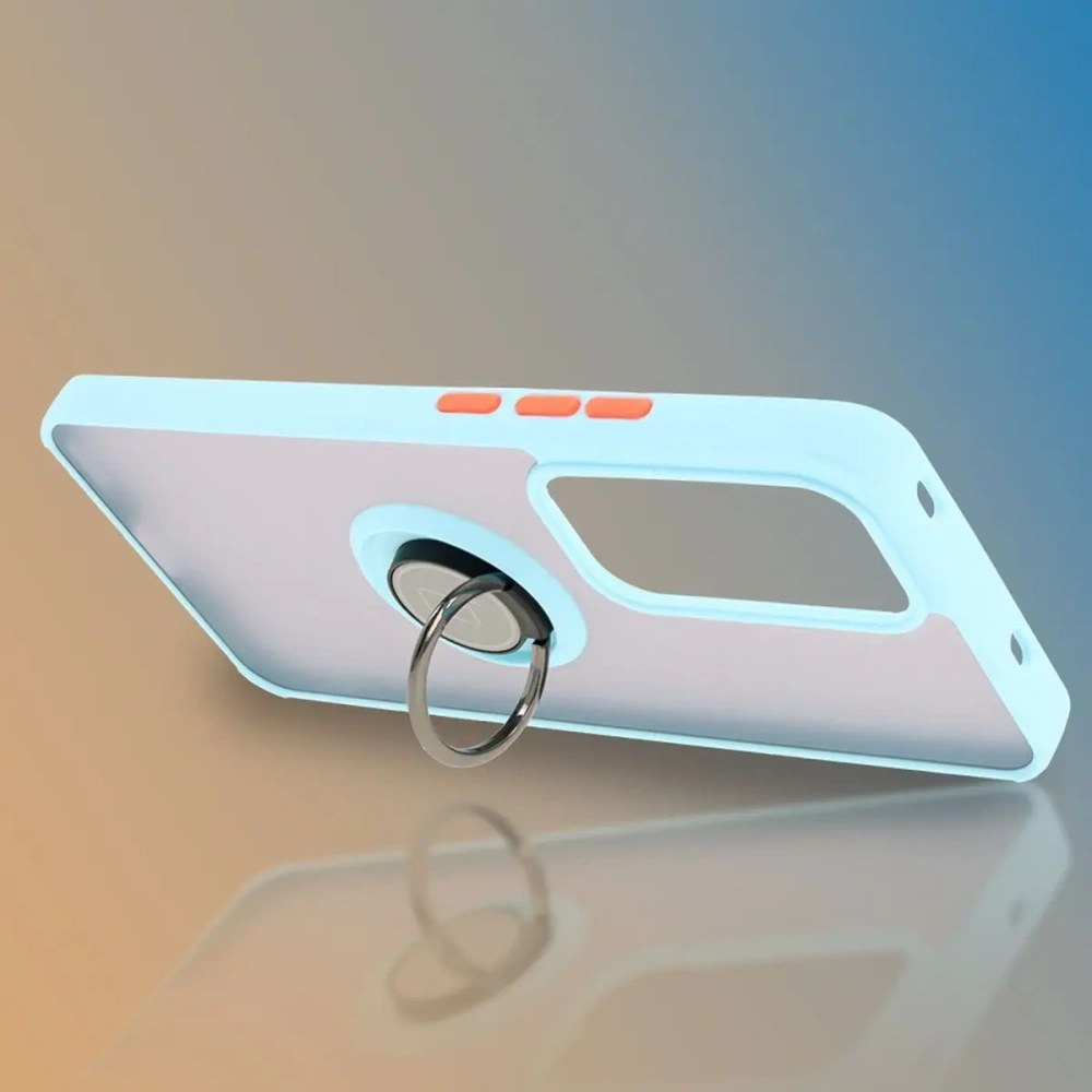 Hurtownia GSM - Bizon Case Hybrid Ring Oppo Reno 12 fumuriu cu un cadru bleu deschis. - BIZ6939 - {ean13} - Hurt