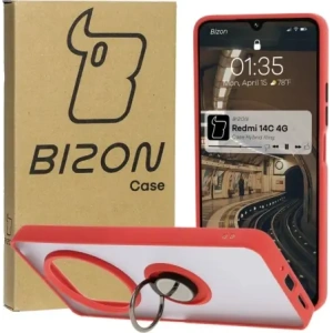 Hurtownia GSM - Bizon Case Hybrid Ring Xiaomi Redmi 14C 4G / POCO C75 rauchig mit rotem Rahmen - BIZ6943 - {ean13} - Hurt