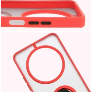 Wholesale Bizon Case Hybrid Ring Xiaomi Redmi 14C 4G / POCO C75 smoky with a red frame - BIZ6943 - {ean13} - Hurt