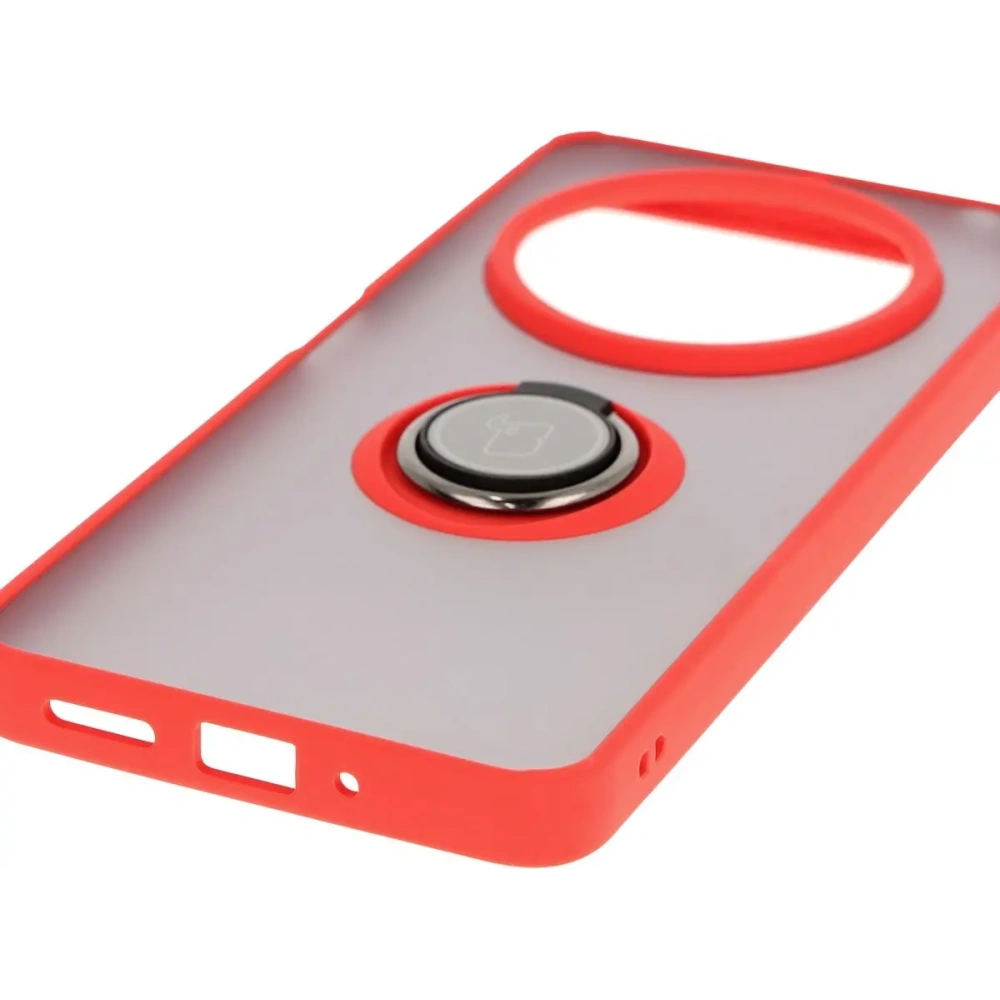 Wholesale Bizon Case Hybrid Ring Xiaomi Redmi 14C 4G / POCO C75 smoky with a red frame - BIZ6943 - {ean13} - Hurt