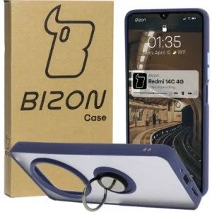 Hurtownia GSM - Bizon Case Hybrid Ring Xiaomi Redmi 14C 4G / POCO C75 rauchig mit einem navyblauen Rahmen - BIZ6944 - {ean13} - Hurt