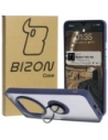 Bizon Case Hybrid Ring Xiaomi Redmi 14C 4G / POCO C75 rauchig mit einem navyblauen Rahmen