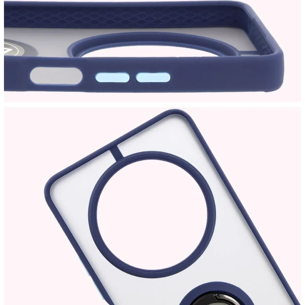 Hurtownia GSM - Bizon Case Hybrid Ring Xiaomi Redmi 14C 4G / POCO C75 rauchig mit einem navyblauen Rahmen - BIZ6944 - {ean13} - Hurt