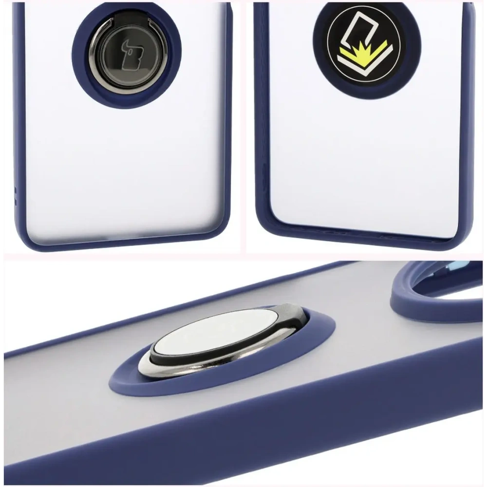 Hurtownia GSM - Bizon Case Hybrid Ring Xiaomi Redmi 14C 4G / POCO C75 rauchig mit einem navyblauen Rahmen - BIZ6944 - {ean13} - Hurt