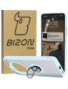 Etui s úchytem na prst Bizon Case Hybrid Ring do Xiaomi Redmi 14C 4G / POCO C75 kouřové s jasně modrým rámem
