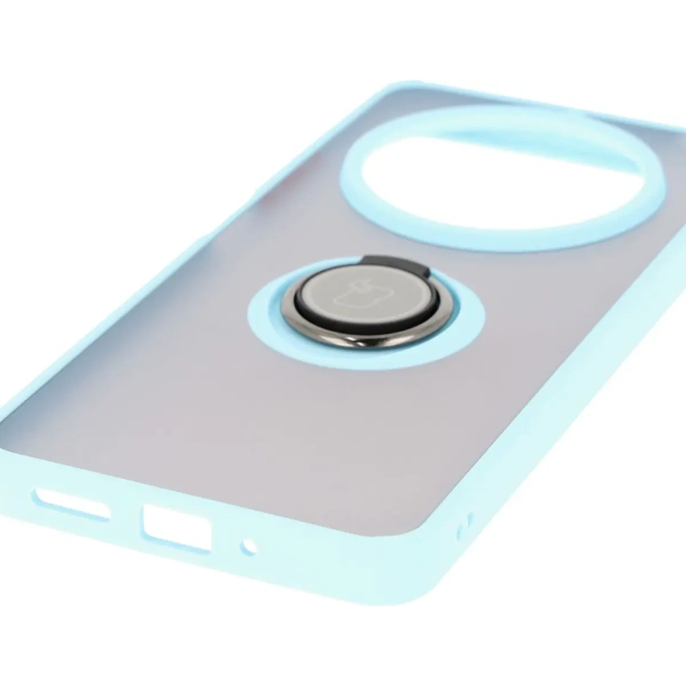Hurtownia GSM - Etui s úchytem na prst Bizon Case Hybrid Ring do Xiaomi Redmi 14C 4G / POCO C75 kouřové s jasně modrým rámem - BIZ6945 - {ean13} - Hurt