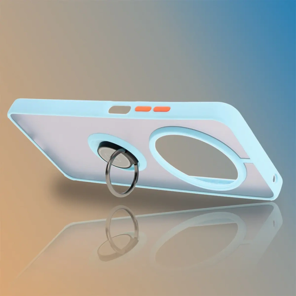 Hurtownia GSM - Etui s úchytem na prst Bizon Case Hybrid Ring do Xiaomi Redmi 14C 4G / POCO C75 kouřové s jasně modrým rámem - BIZ6945 - {ean13} - Hurt