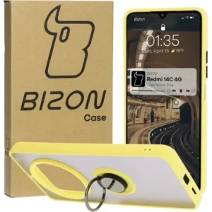 Hurtownia GSM - Bizon Case Hybrid Ring Xiaomi Redmi 14C 4G / POCO C75 rauchig mit einem gelben Rahmen - BIZ6946 - {ean13} - Hurt