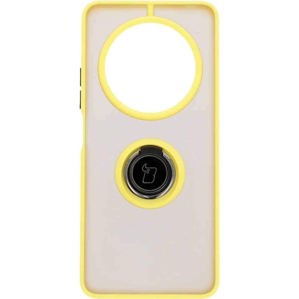 Hurtownia GSM - Etui s úchopem na prst Bizon Case Hybrid Ring pro Xiaomi Redmi 14C 4G / POCO C75 kouřové s žlutým rámečkem - BIZ6946 - {ean13} - Hurt