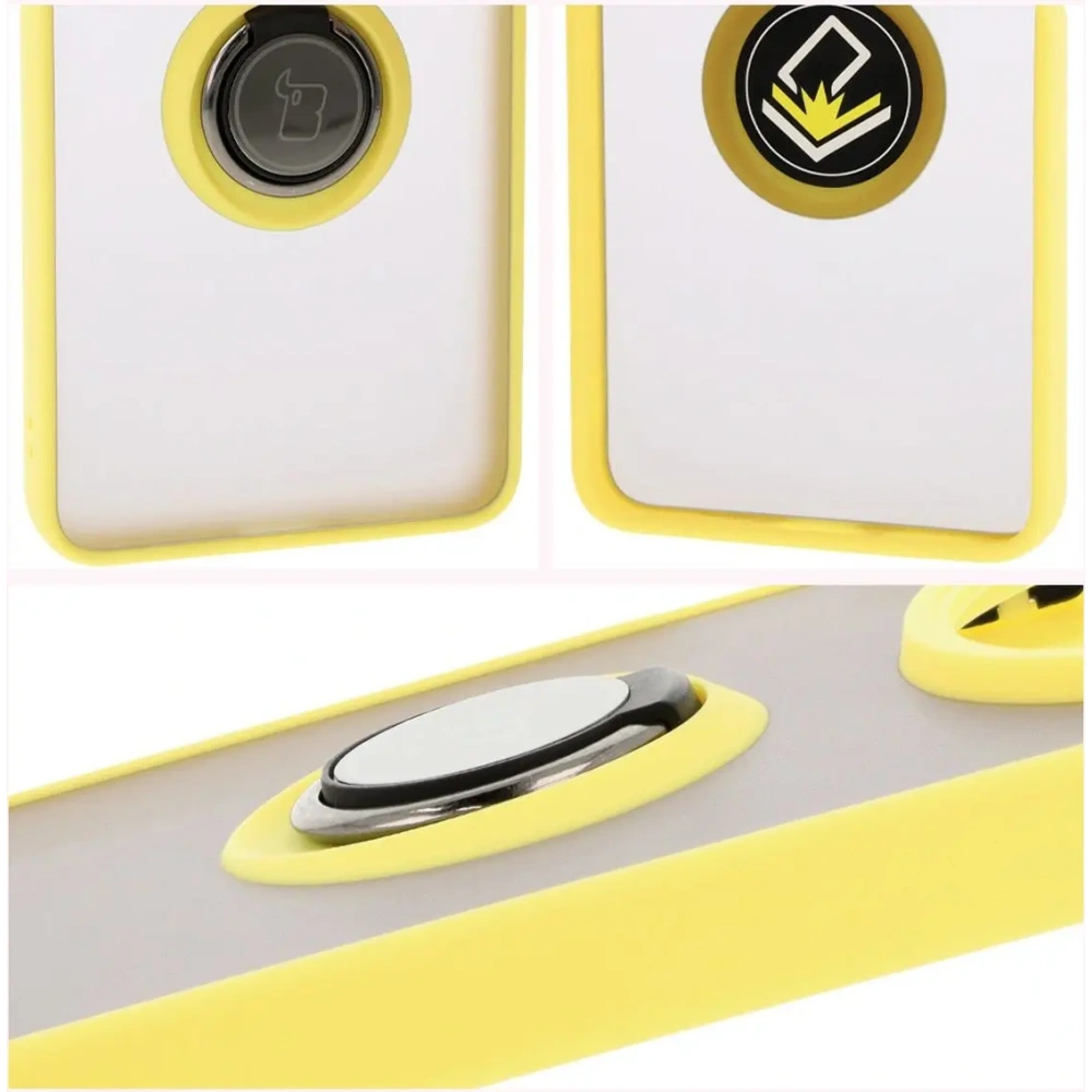 Wholesale Bizon Case Hybrid Ring Xiaomi Redmi 14C 4G / POCO C75 smoky with a yellow frame - BIZ6946 - {ean13} - Hurt