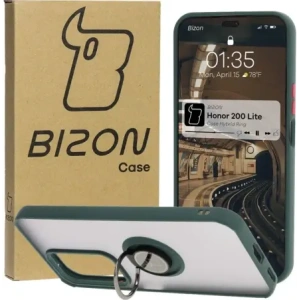 Hurtownia GSM - Pouzdro s prstovým držákem Bizon Case Hybrid Ring pro Honor 200 Lite kouřové s tmavozeleným rámem - BIZ6948 - {ean13} - Hurt