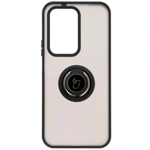 Etui z uchwytem na palec Bizon Case Hybrid Ring do Honor 200 Lite przydymione z czarną ramką