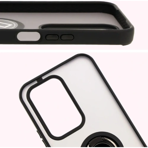 Etui z uchwytem na palec Bizon Case Hybrid Ring do Honor 200 Lite przydymione z czarną ramką