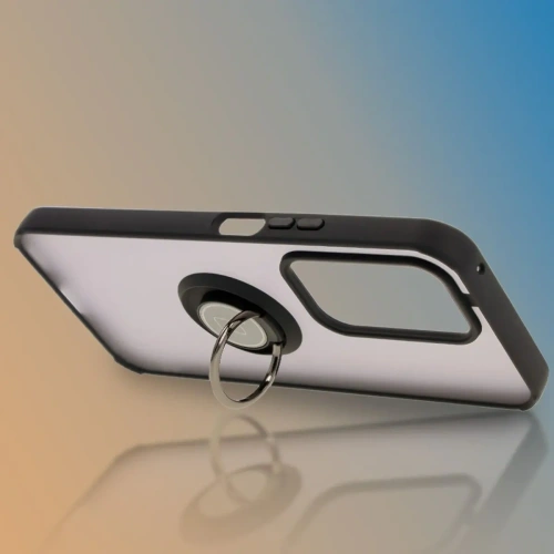 Etui z uchwytem na palec Bizon Case Hybrid Ring do Honor 200 Lite przydymione z czarną ramką