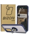 Bizon Case Hybrid Ring Honor 200 Lite fumuriu cu un cadru bleu marin