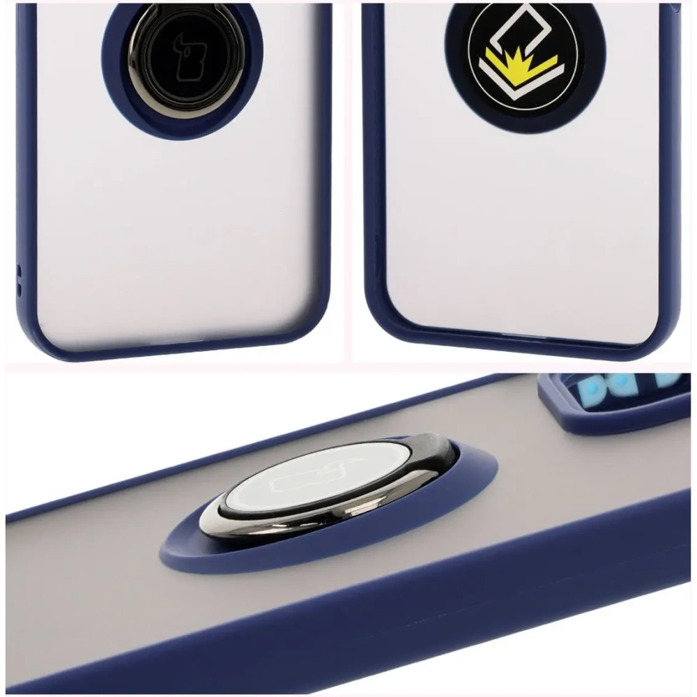 Hurtownia GSM - Bizon Case Hybrid Ring Honor 200 Lite fumuriu cu un cadru bleu marin - BIZ6951 - {ean13} - Hurt
