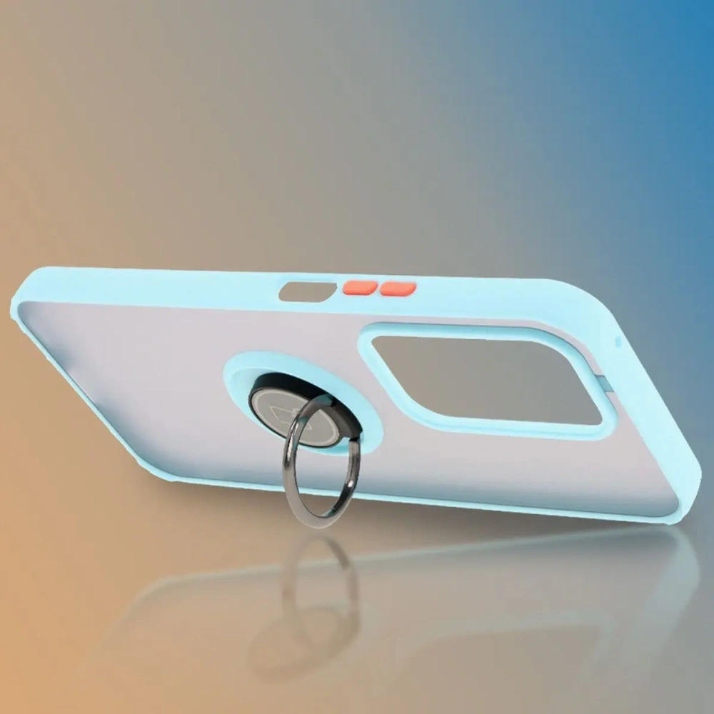Hurtownia GSM - Etui z uchwytem na palec Bizon Case Hybrid Ring do Honor 200 Lite przydymione z jasnoniebieską ramką - BIZ6952 - {ean13} - Hurt