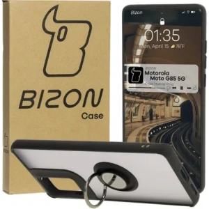 Hurtownia GSM - Bizon Case Hybrid Ring Motorola Moto G85 5G füstös fekete kerettel - BIZ6954 - {ean13} - Hurt