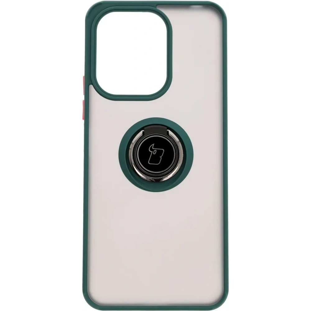 Hurtownia GSM - Etui s úchytem na prst Bizon Case Hybrid Ring pro Xiaomi Redmi 13 4G kouřové s tmavě zeleným rámečkem - BIZ6955 - {ean13} - Hurt