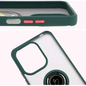 Hurtownia GSM - Bizon Case Hybrid Ring Xiaomi Redmi 13 4G fumos cu un cadru verde închis - BIZ6955 - {ean13} - Hurt