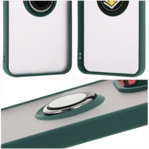 Hurtownia GSM - Bizon Case Hybrid Ring Xiaomi Redmi 13 4G fumos cu un cadru verde închis - BIZ6955 - {ean13} - Hurt
