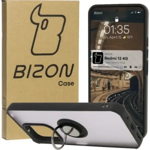 Hurtownia GSM - Bizon Case Hybrid Ring Xiaomi Redmi 13 4G fumuriu cu un cadru negru - BIZ6956 - {ean13} - Hurt