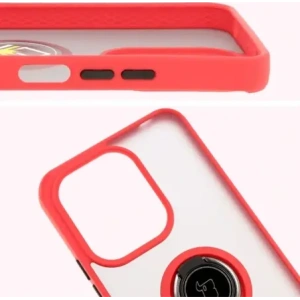 Hurtownia GSM - Bizon Case Hybrid Ring Xiaomi Redmi 13 4G fumuriu cu un cadru roșu - BIZ6957 - {ean13} - Hurt