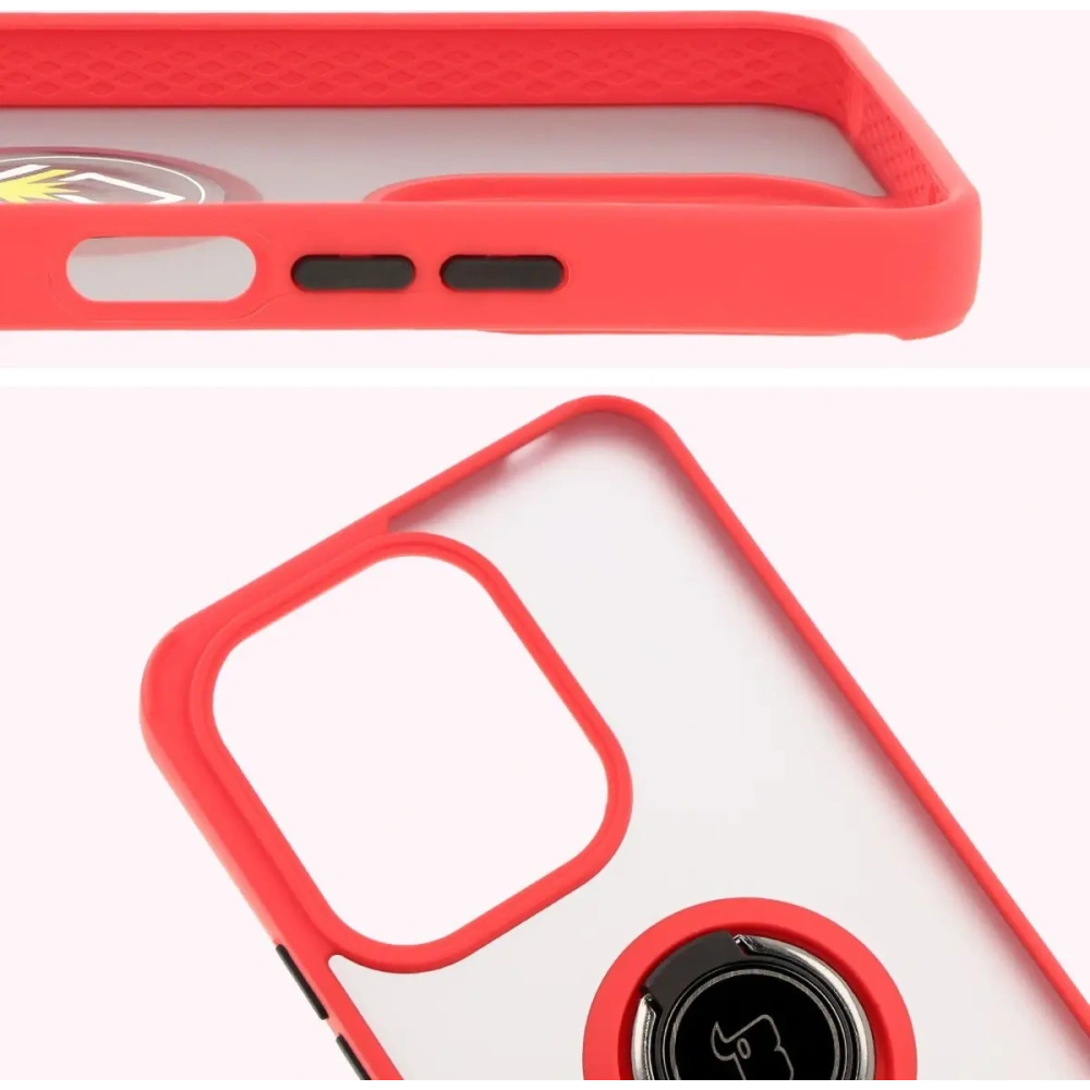 Hurtownia GSM - Bizon Case Hybrid Ring Xiaomi Redmi 13 4G rauchig mit einem roten Rahmen - BIZ6957 - {ean13} - Hurt